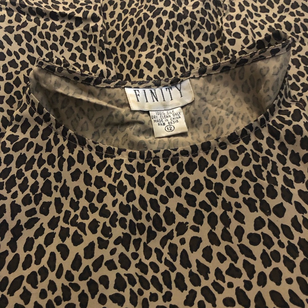 Silk leopard print tunic top
